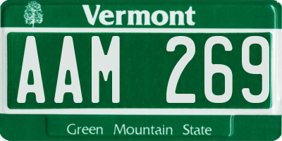 VT license plate AAM269