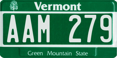 VT license plate AAM279