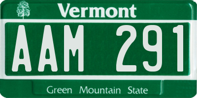 VT license plate AAM291