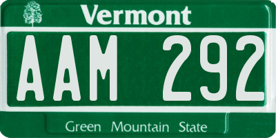 VT license plate AAM292