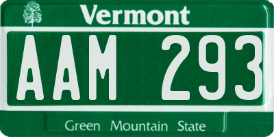 VT license plate AAM293