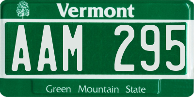 VT license plate AAM295