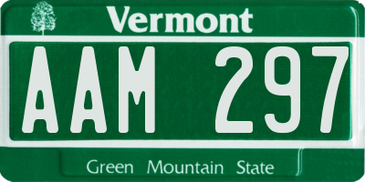 VT license plate AAM297