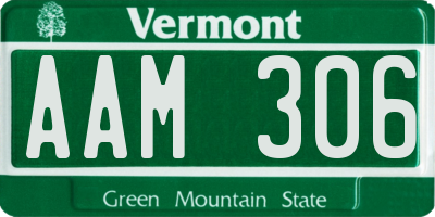 VT license plate AAM306