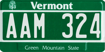 VT license plate AAM324