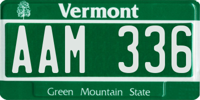 VT license plate AAM336