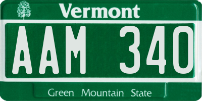 VT license plate AAM340