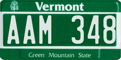 VT license plate AAM348