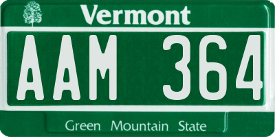 VT license plate AAM364