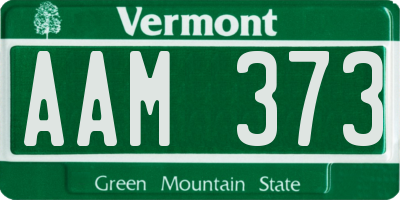 VT license plate AAM373