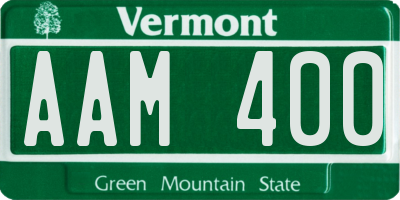 VT license plate AAM400