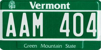 VT license plate AAM404