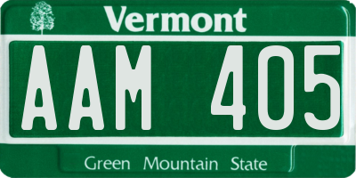 VT license plate AAM405