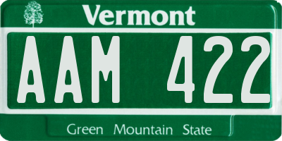 VT license plate AAM422