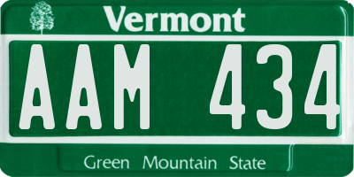 VT license plate AAM434