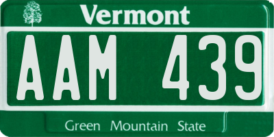 VT license plate AAM439