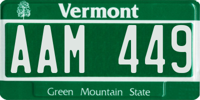 VT license plate AAM449