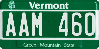 VT license plate AAM460