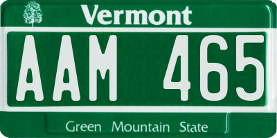 VT license plate AAM465