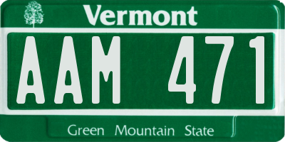 VT license plate AAM471