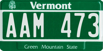 VT license plate AAM473