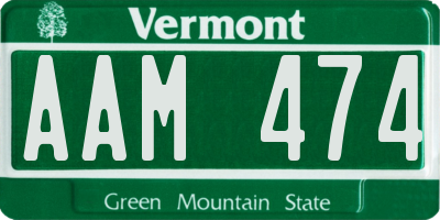 VT license plate AAM474