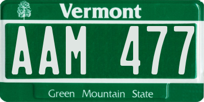 VT license plate AAM477