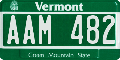 VT license plate AAM482