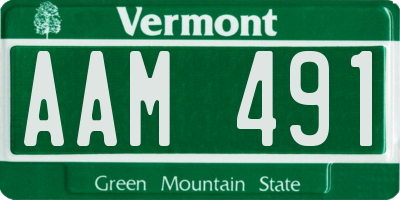 VT license plate AAM491