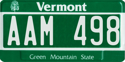 VT license plate AAM498