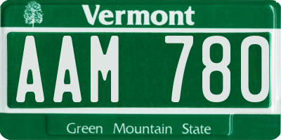VT license plate AAM780