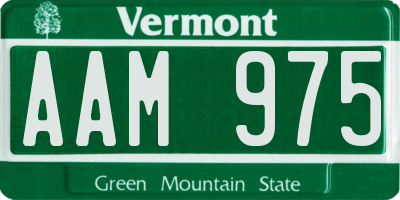 VT license plate AAM975
