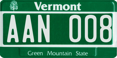 VT license plate AAN008