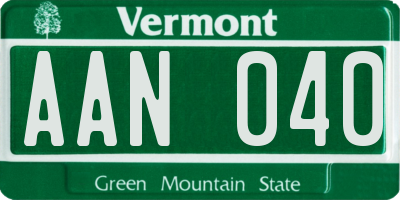 VT license plate AAN040
