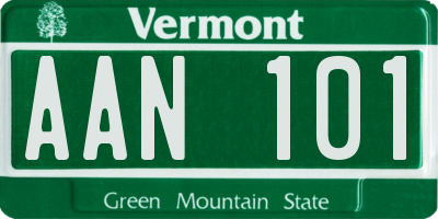 VT license plate AAN101