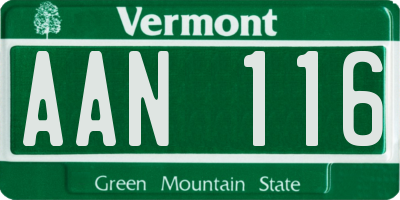 VT license plate AAN116