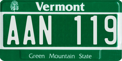 VT license plate AAN119