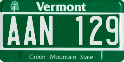 VT license plate AAN129
