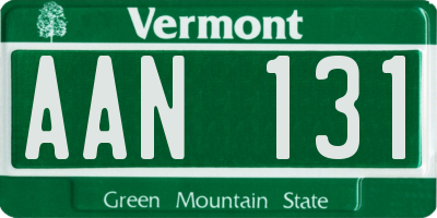 VT license plate AAN131