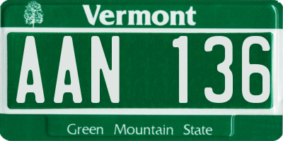 VT license plate AAN136