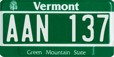 VT license plate AAN137