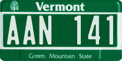 VT license plate AAN141