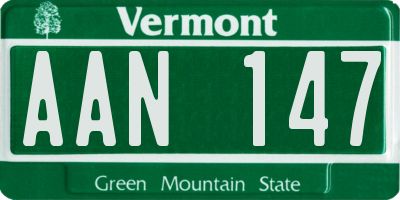 VT license plate AAN147