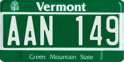 VT license plate AAN149