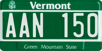VT license plate AAN150