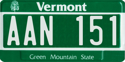 VT license plate AAN151