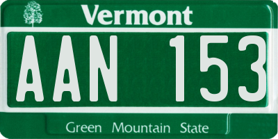 VT license plate AAN153