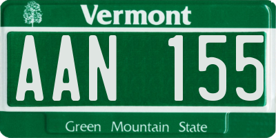 VT license plate AAN155