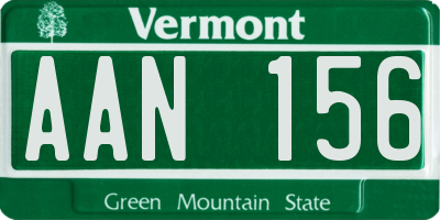 VT license plate AAN156