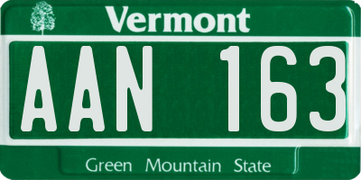 VT license plate AAN163